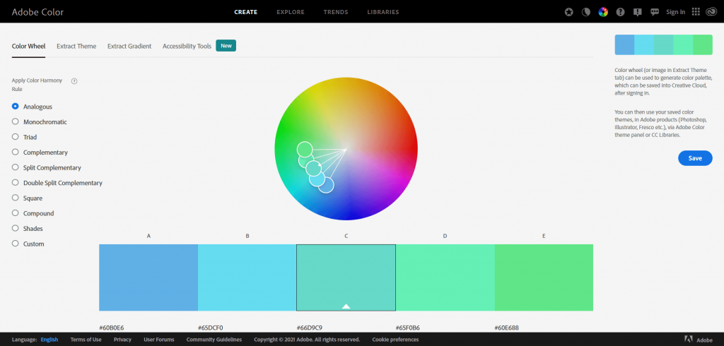 free resources of Colour Scheme Generators adobe color cc