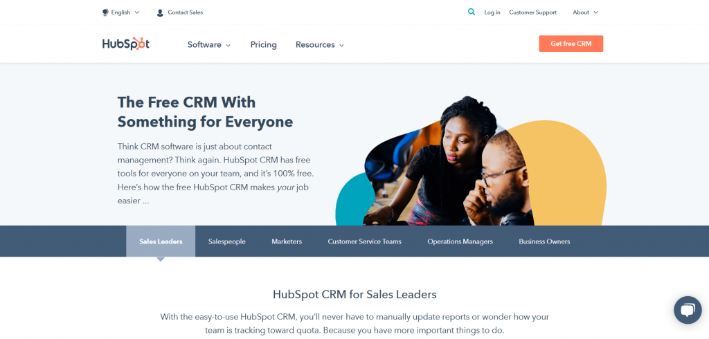 free CRM tool by hubspot