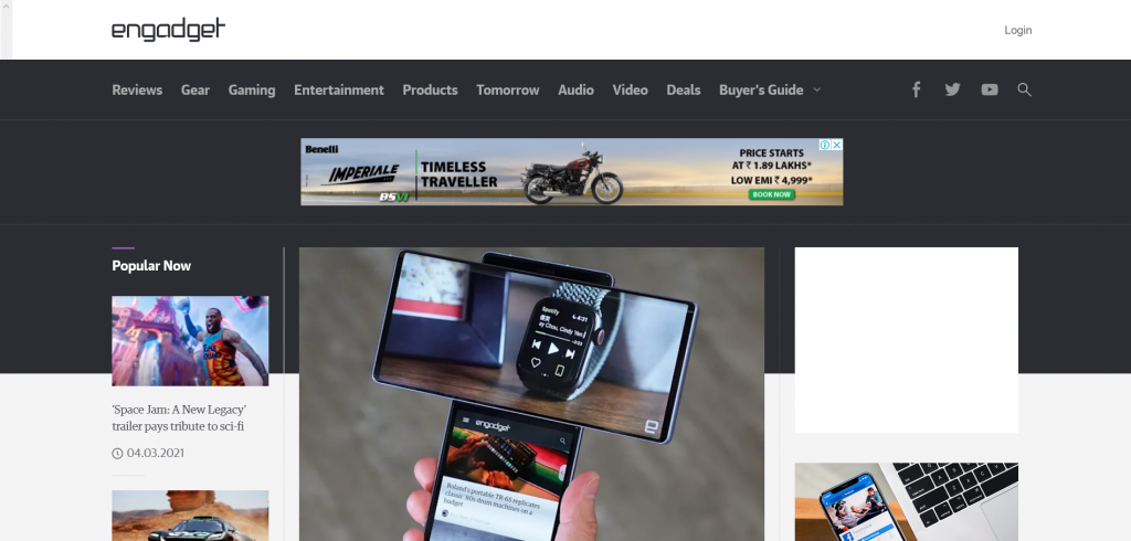 website for gadget and product reviews - Engadget