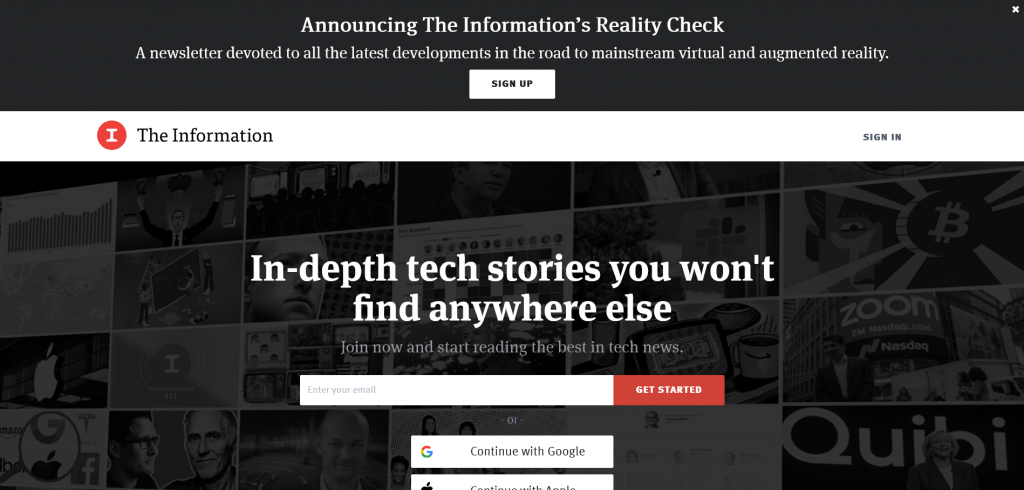 website to find tech stories - The information