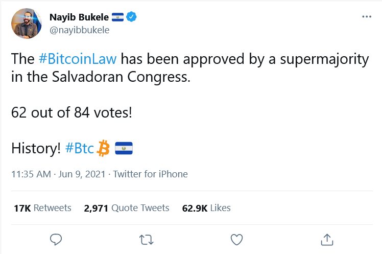 El Salvador legalizes Bitcoin