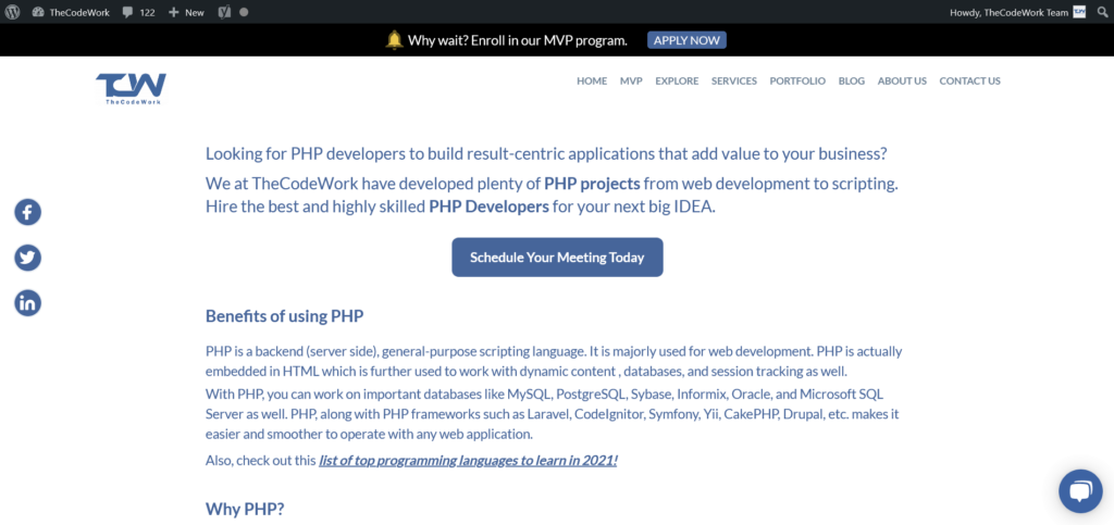 PHP for web development