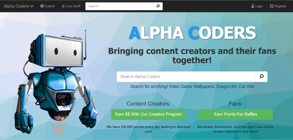 Website of alphacoders