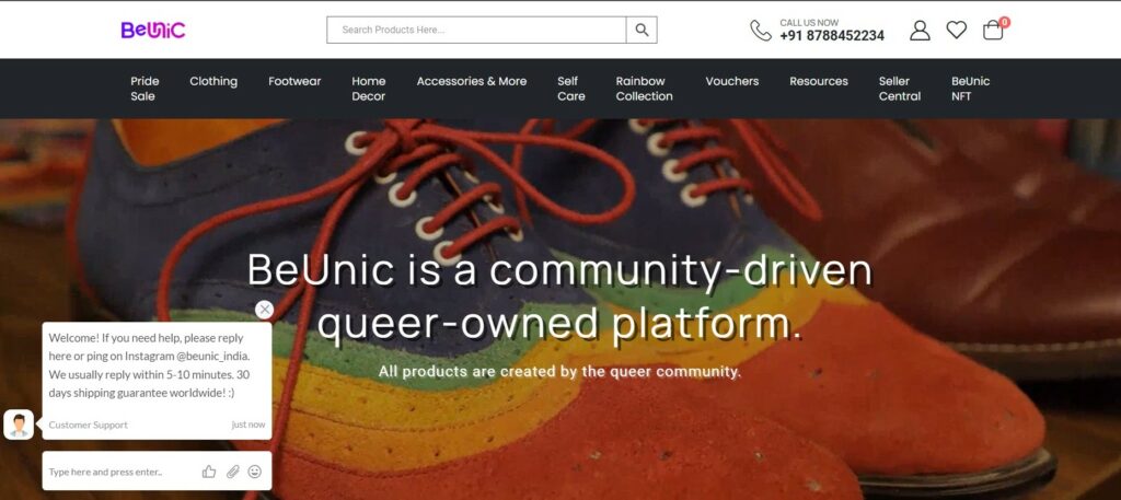 BeUnic, an e-commerce site that supports and promotes lgbtq+ entrepreneurs