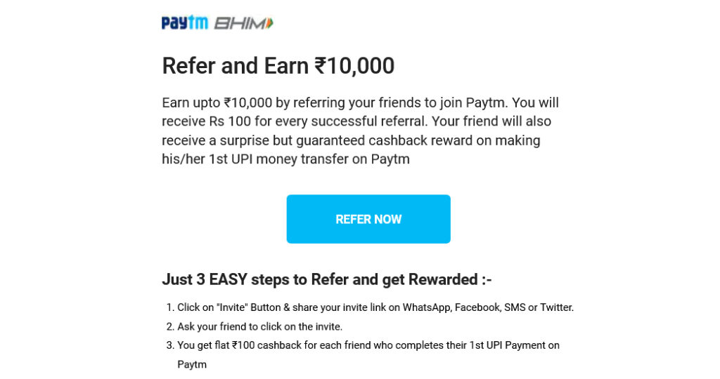 Paytm’s referral program