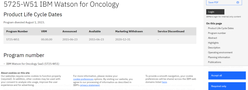 IBM Watson for Oncology:
