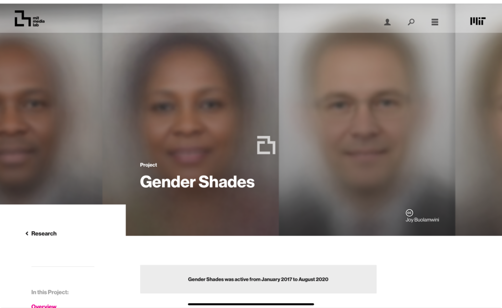 The Gender Shades Project by MIT