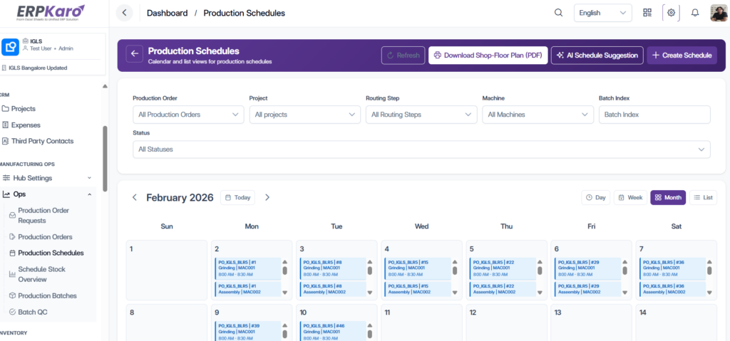 production planning